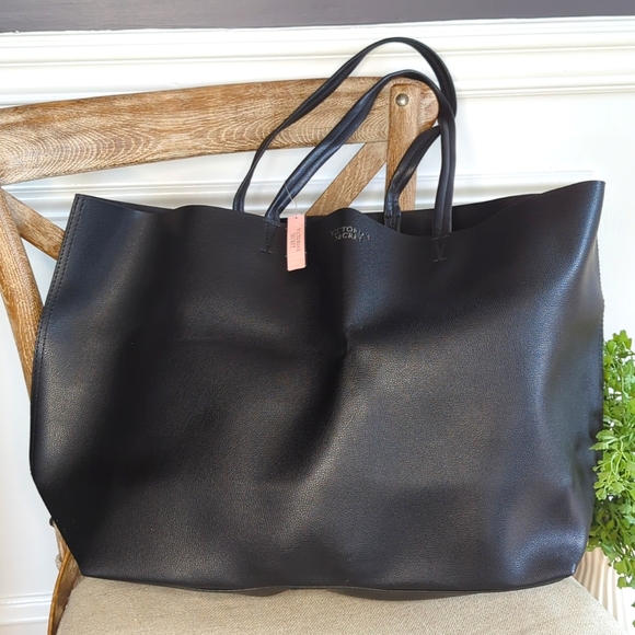 Victoria's Secret Handbags - NWT Vintage Large Black Victoria's Secret Tote Bag